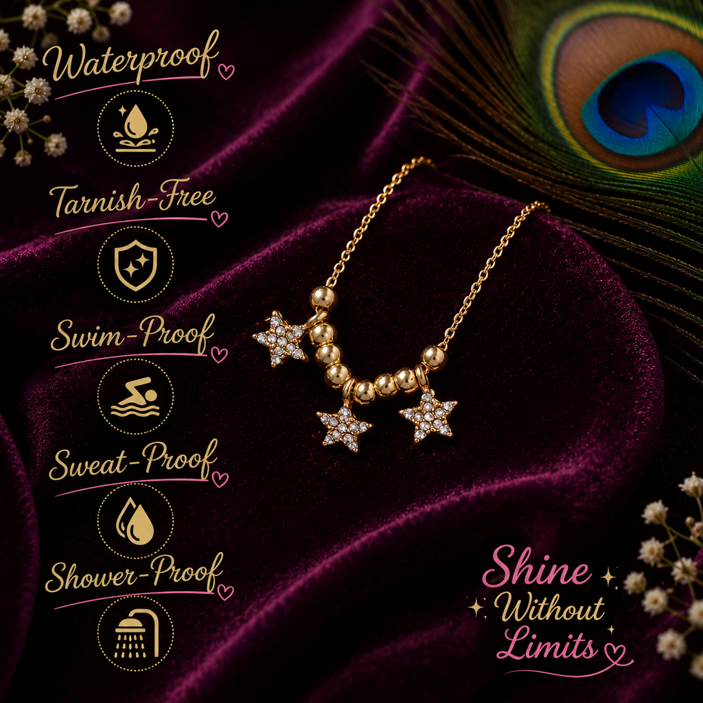 Star Charm Anklet for Women – Gold & Silver Waterproof Anklet, Tarnish-Free Adjustable Stainless Steel Beach Foot Jewelry Gift