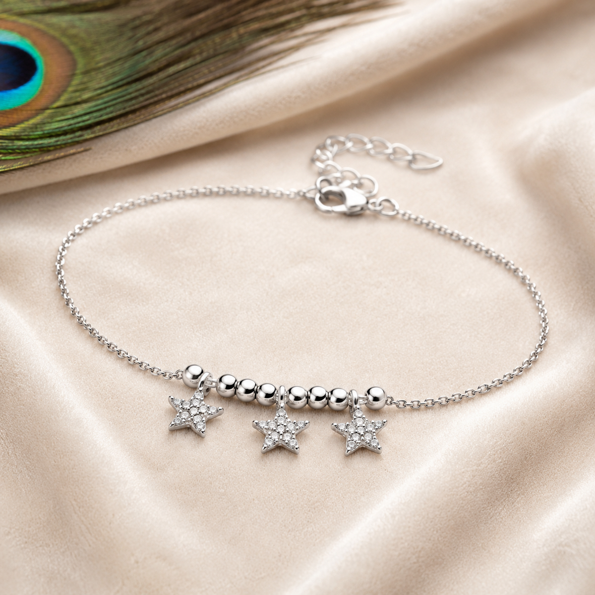 Star Charm Anklet for Women – Gold & Silver Waterproof Anklet, Tarnish-Free Adjustable Stainless Steel Beach Foot Jewelry Gift
