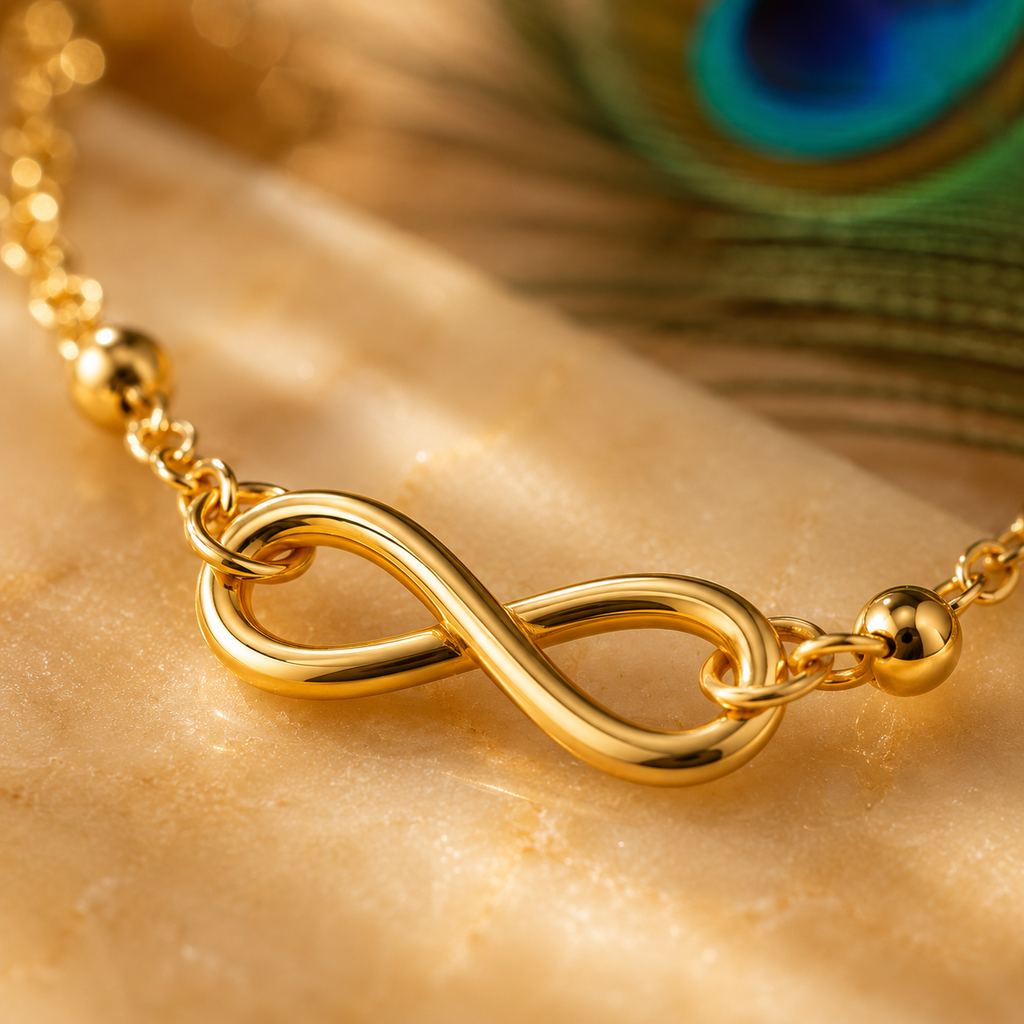Infinity Anklet for Women – Gold & Silver Adjustable Chain Anklet, Waterproof Tarnish-Free Stainless Steel Beach Anklet Gift