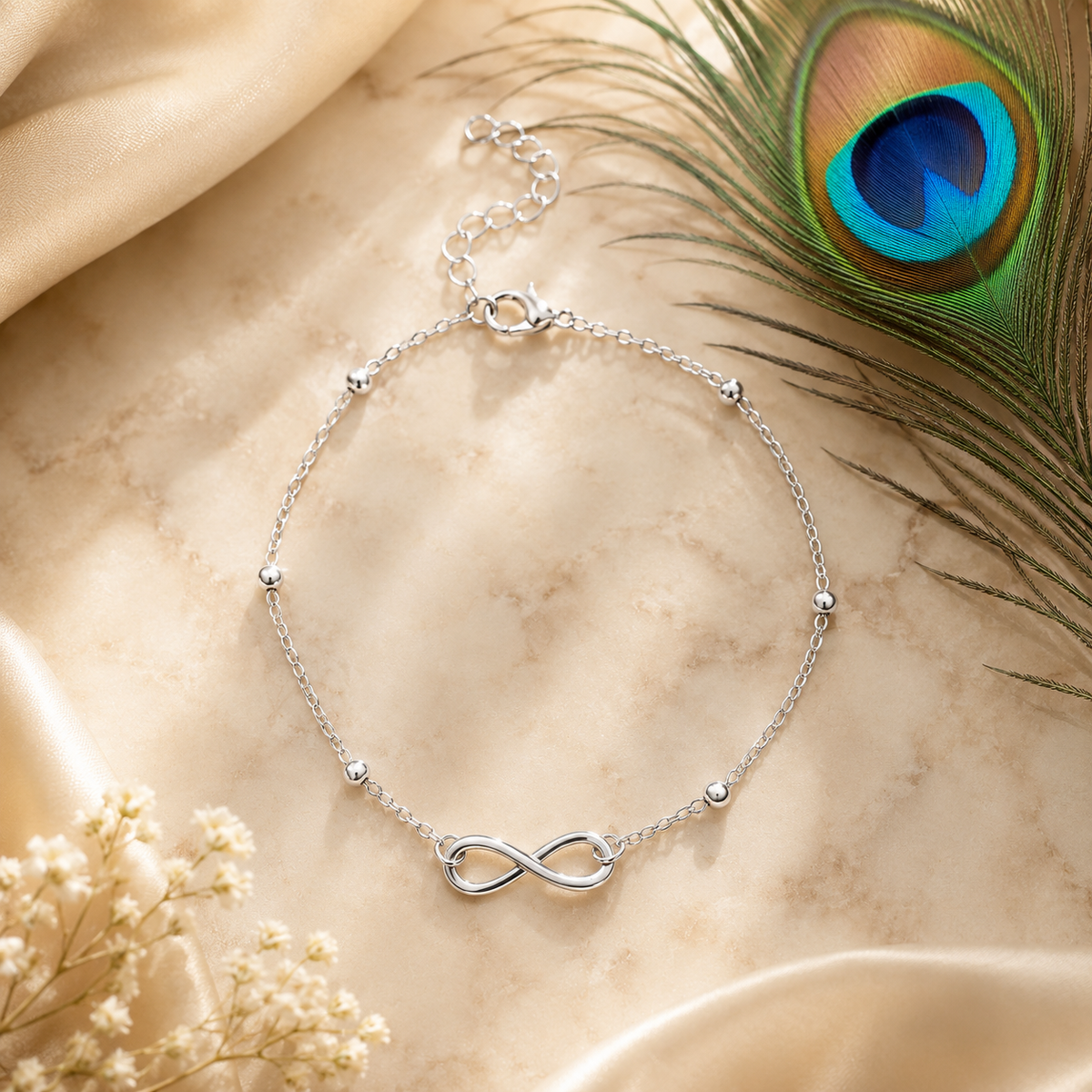 Infinity Anklet for Women – Gold & Silver Adjustable Chain Anklet, Waterproof Tarnish-Free Stainless Steel Beach Anklet Gift