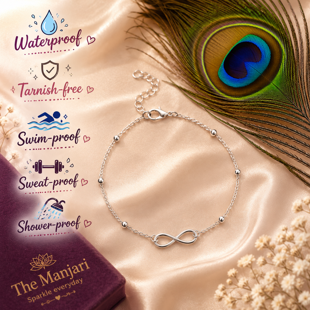 Infinity Anklet for Women – Gold & Silver Adjustable Chain Anklet, Waterproof Tarnish-Free Stainless Steel Beach Anklet Gift