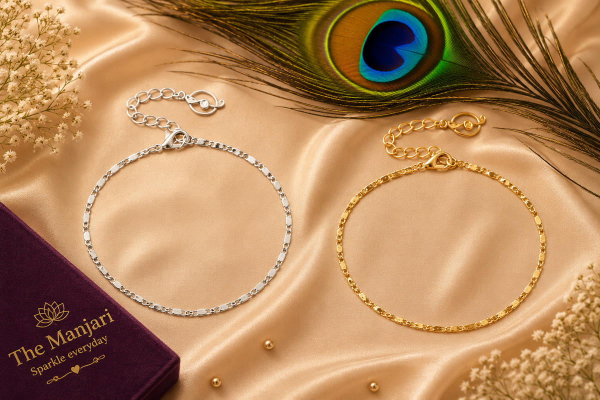 Dainty Figaro Chain Anklet – Gold & Silver Stainless Steel Waterproof Anklet | Tarnish-Free Everyday Jewelry