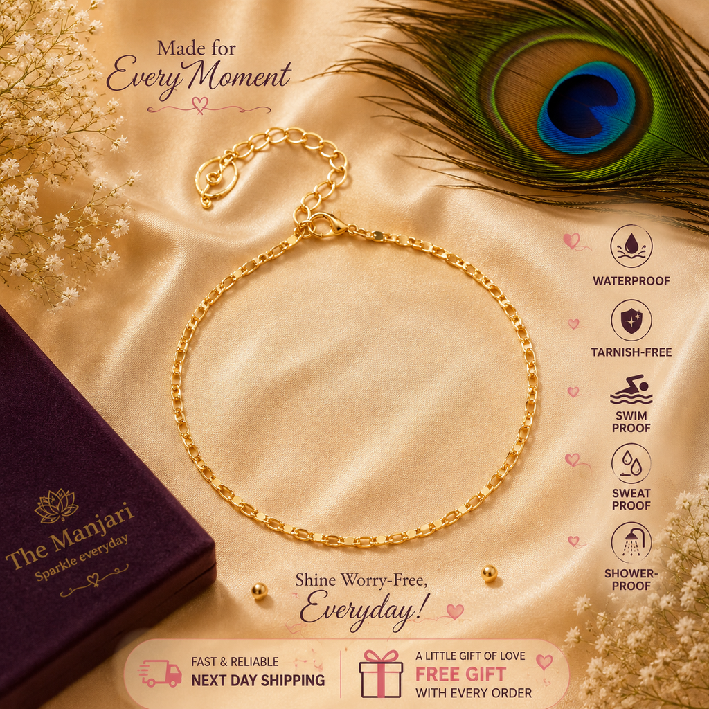 Dainty Figaro Chain Anklet – Gold & Silver Stainless Steel Waterproof Anklet | Tarnish-Free Everyday Jewelry