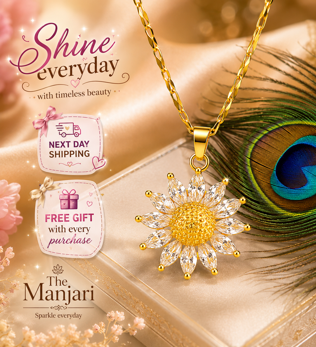 Daisy Bloom Pendant Necklace – 18K Gold Plated Floral Necklace for Women | Waterproof & Tarnish Resistant