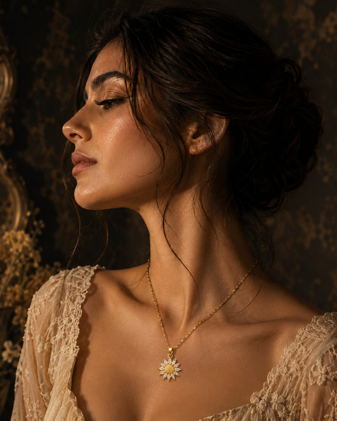 Daisy Bloom Pendant Necklace – 18K Gold Plated Floral Necklace for Women | Waterproof & Tarnish Resistant