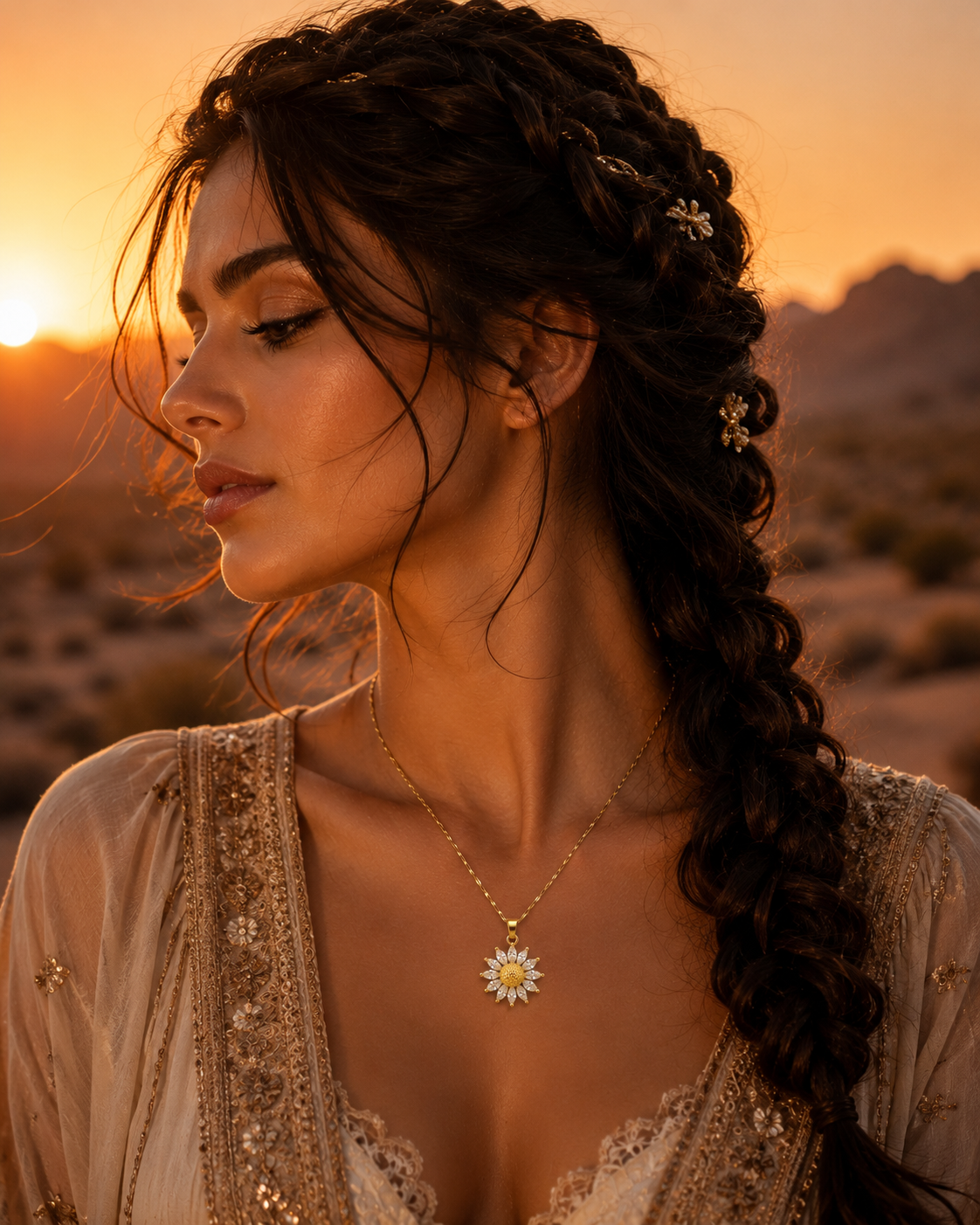 Daisy Bloom Pendant Necklace – 18K Gold Plated Floral Necklace for Women | Waterproof & Tarnish Resistant