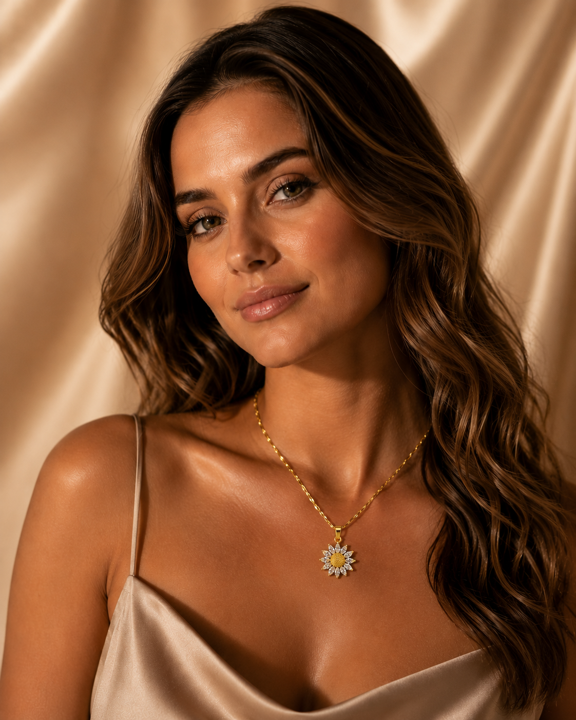 Daisy Bloom Pendant Necklace – 18K Gold Plated Floral Necklace for Women | Waterproof & Tarnish Resistant