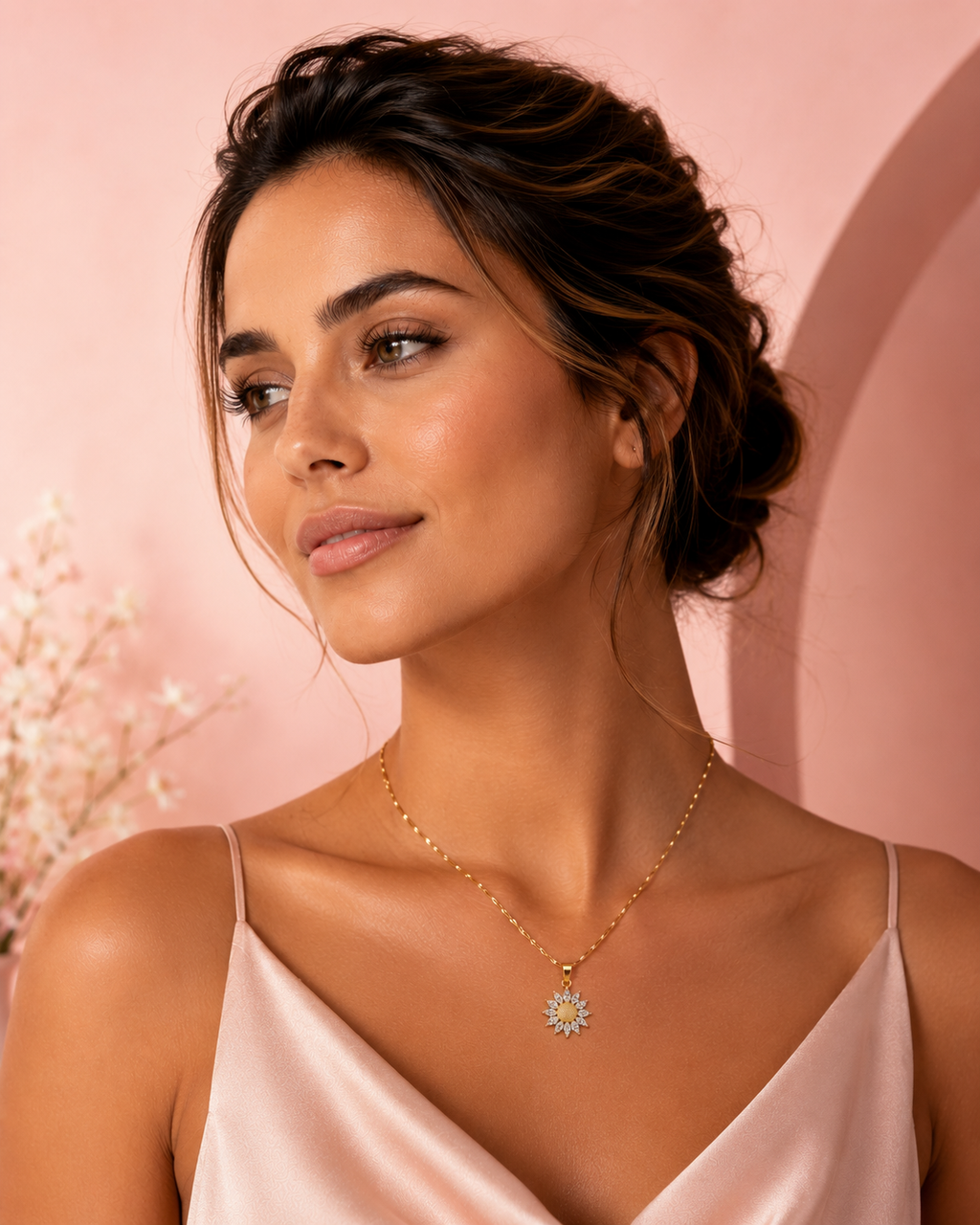 Daisy Bloom Pendant Necklace – 18K Gold Plated Floral Necklace for Women | Waterproof & Tarnish Resistant