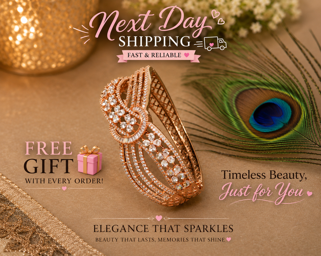 Rose Gold Crystal Bangle Bracelet for Women | Luxury CZ Statement Bracelet