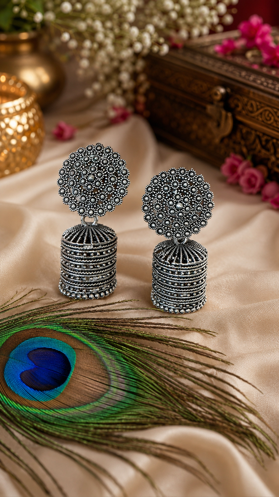 Navratri & Festive Oxidised Jhumka Earrings | Traditional Indian Jewellery