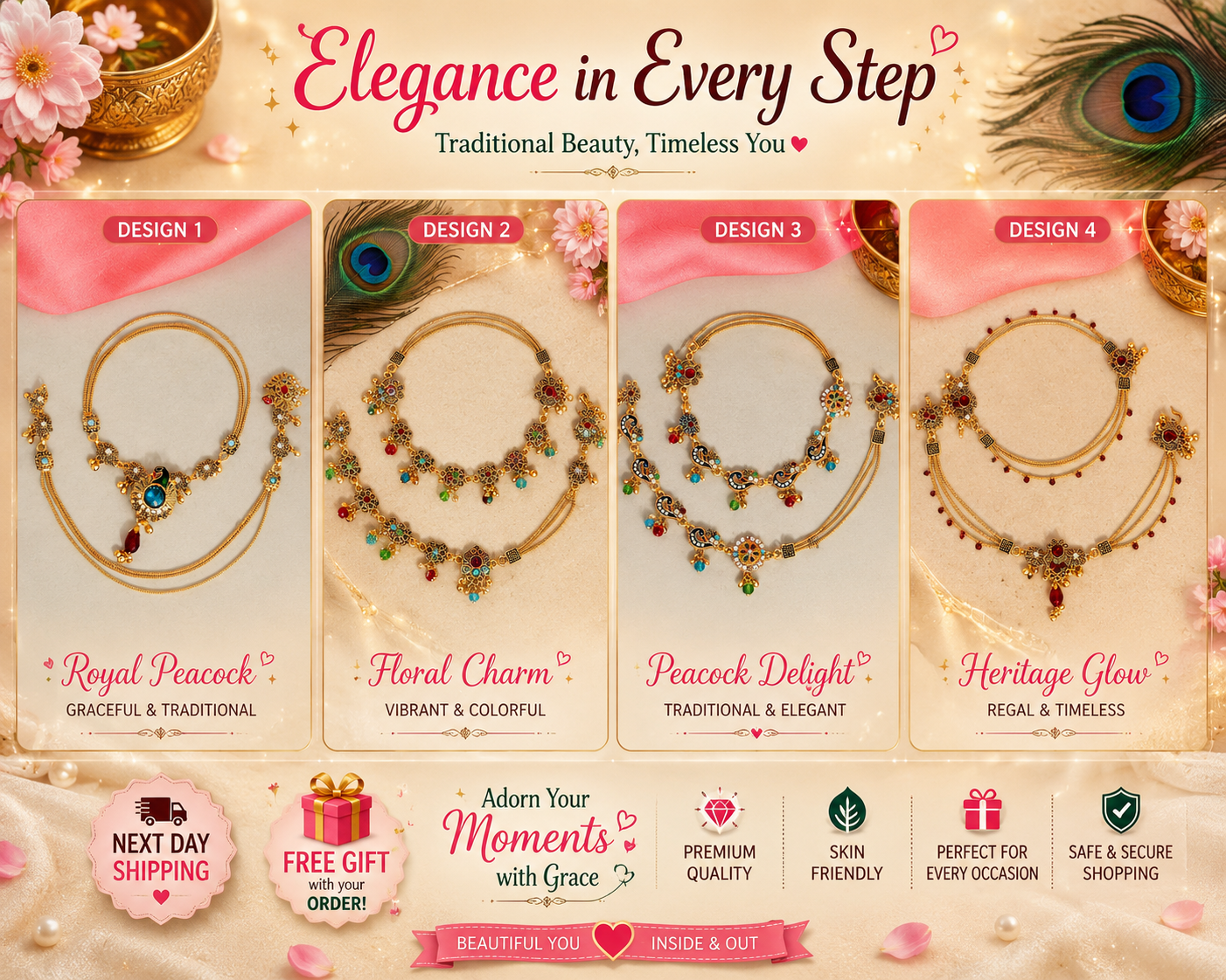 Traditional Indian Anklet for Women | Ethnic Payal Collection