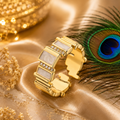 Gold Zirconia Adjustable Statement Ring, Waterproof, gift for her