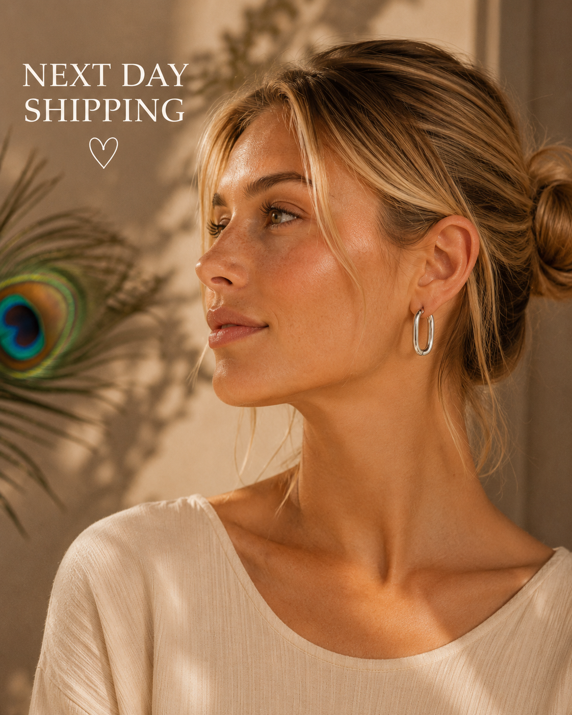 Gold & Silver Oval Hoop Earrings Minimalist Chunky Hoops Waterproof Tarnish-Free Gift