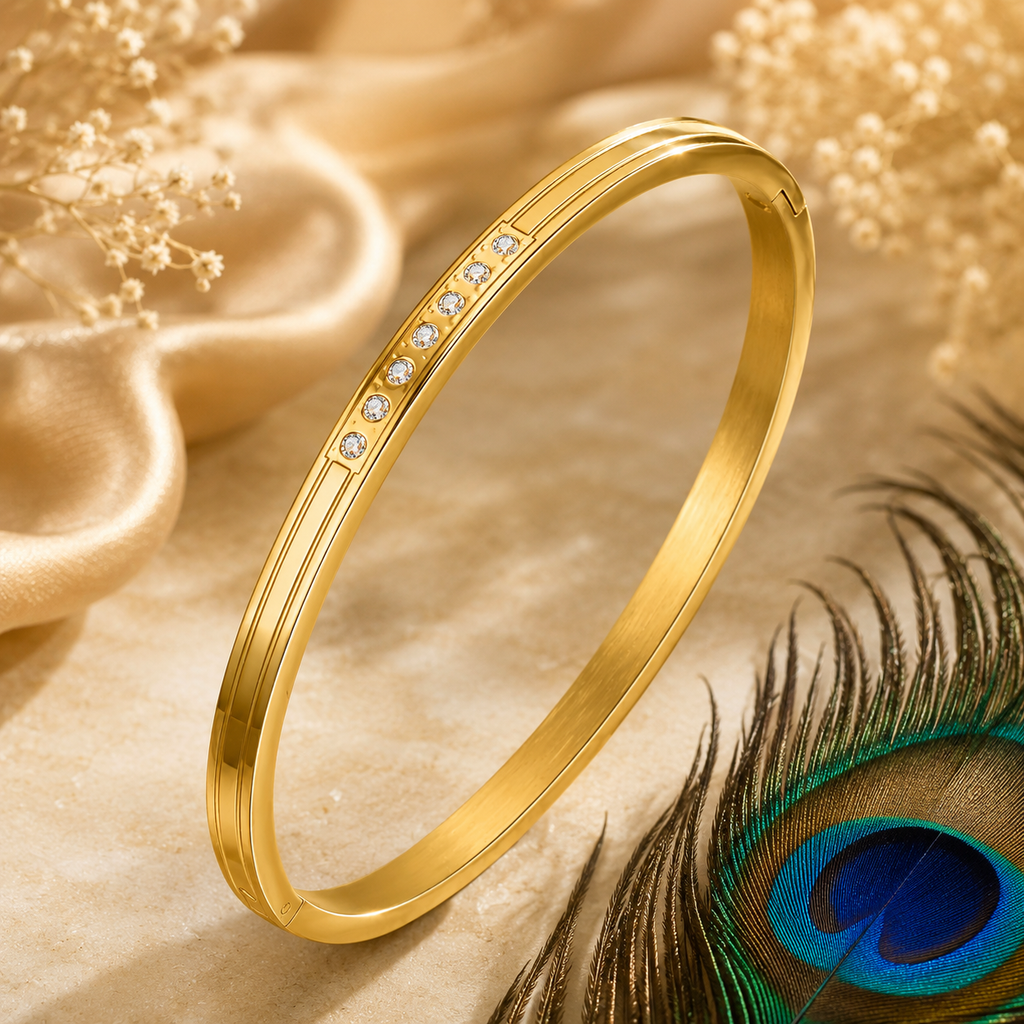 Minimal Gold Bangle Bracelet, Anti-tarnish, Waterproof, gift for her
