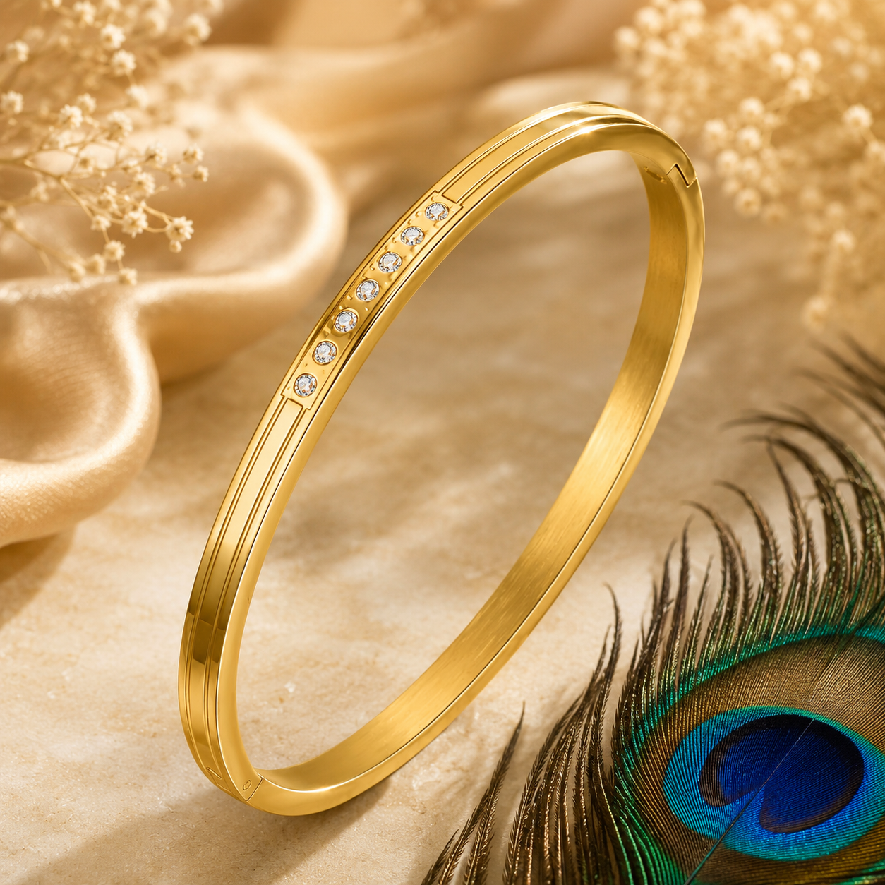 Minimal Gold Bangle Bracelet, Anti-tarnish, Waterproof, gift for her