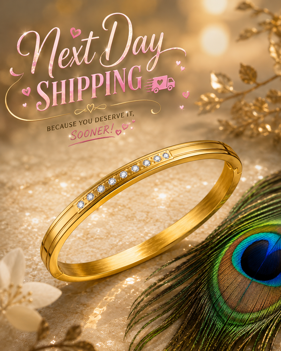 Minimal Gold Bangle Bracelet, Anti-tarnish, Waterproof, gift for her