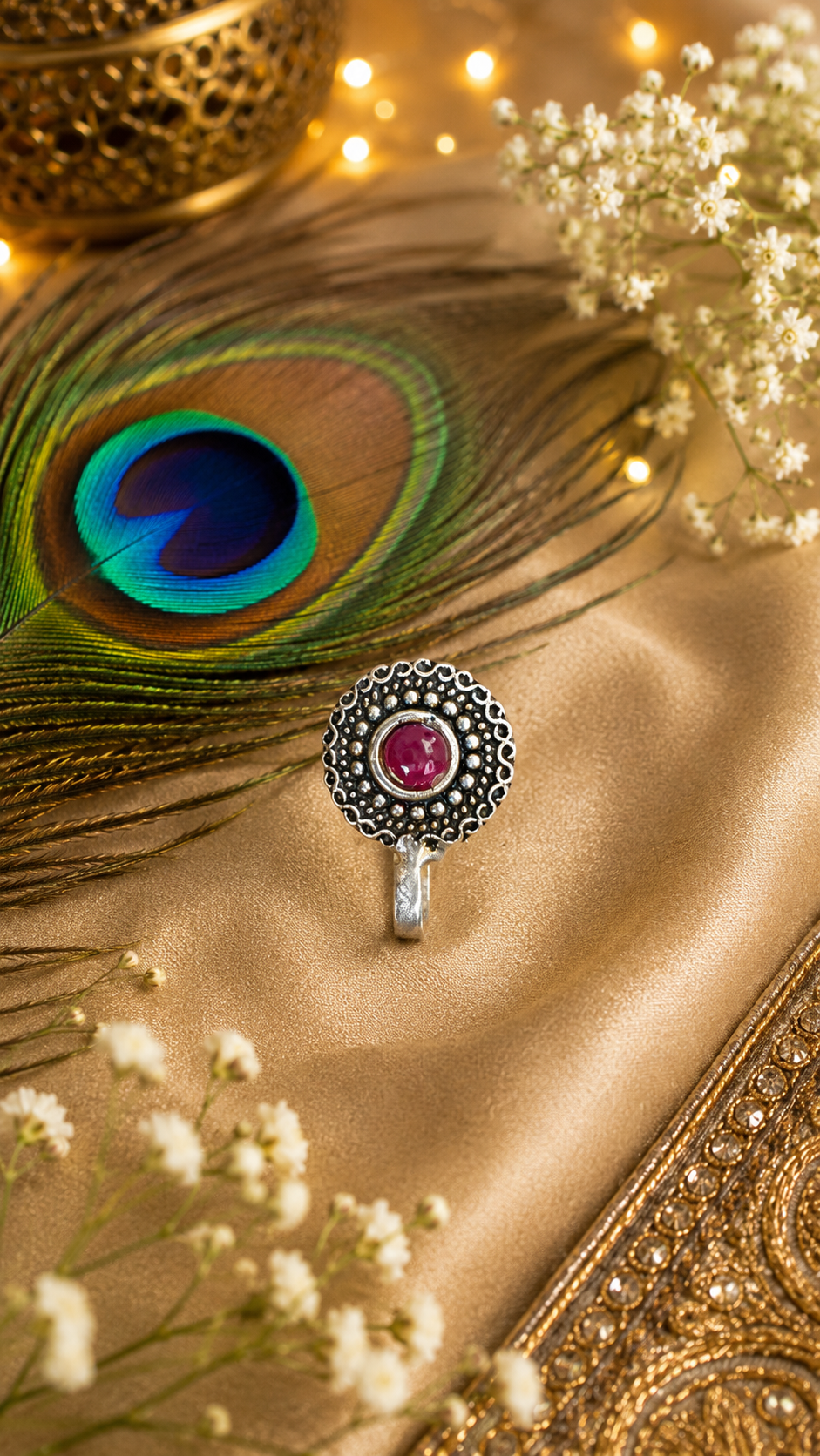 Boho Oxidised Clip-On Nose Pin