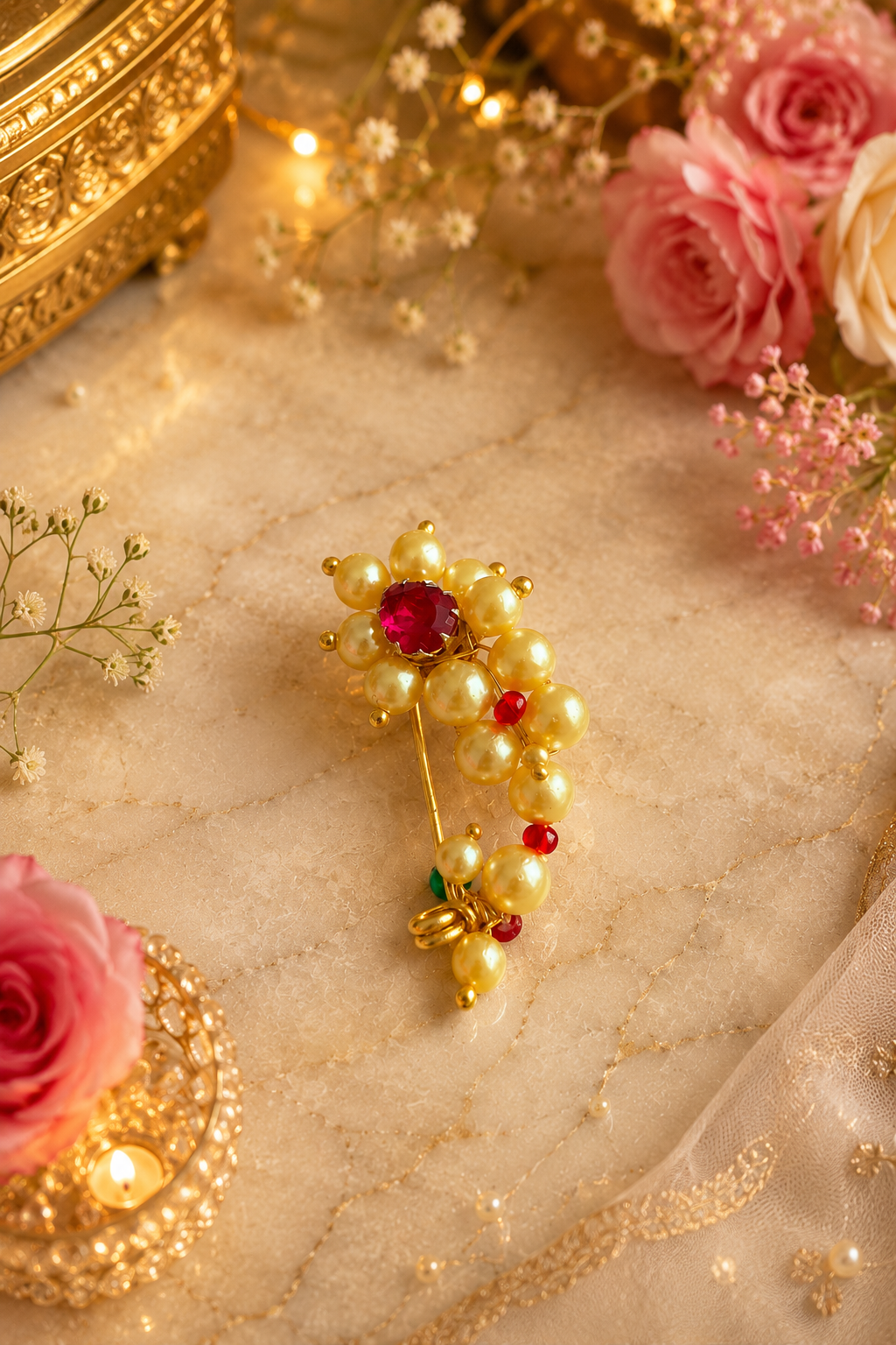 Pearl Maharashtrian Clip-on Nath