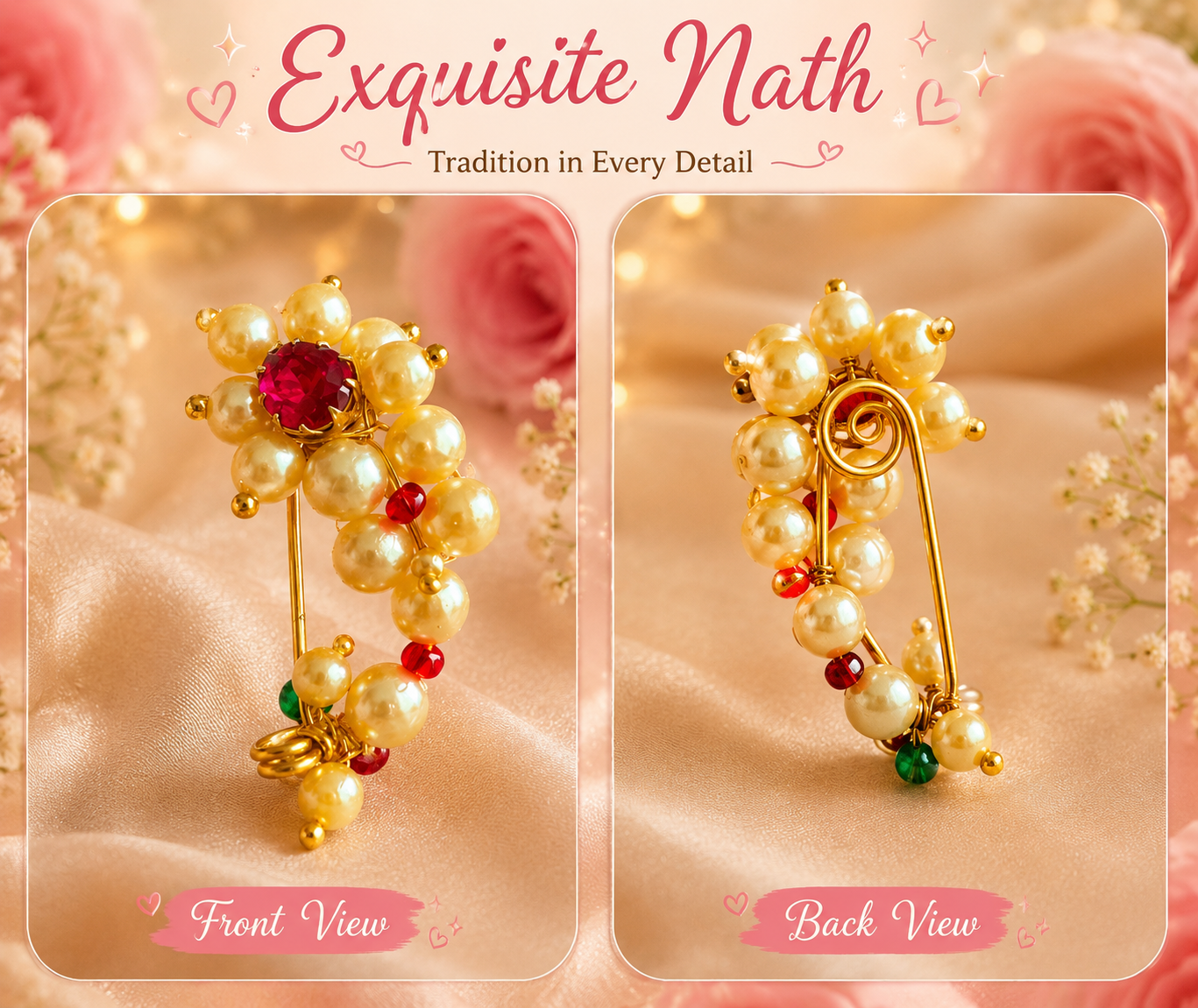 Pearl Maharashtrian Clip-on Nath