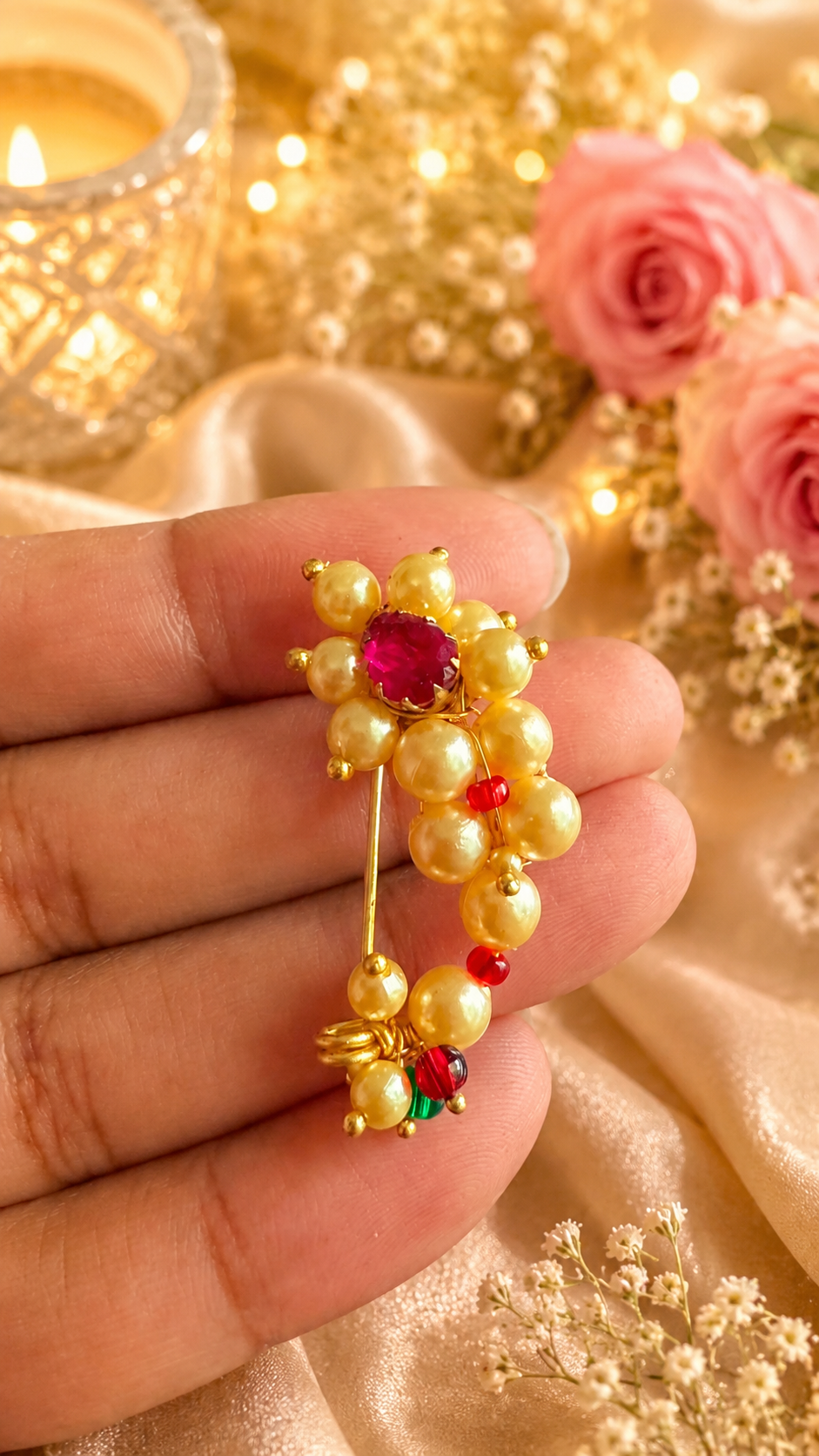 Pearl Maharashtrian Clip-on Nath