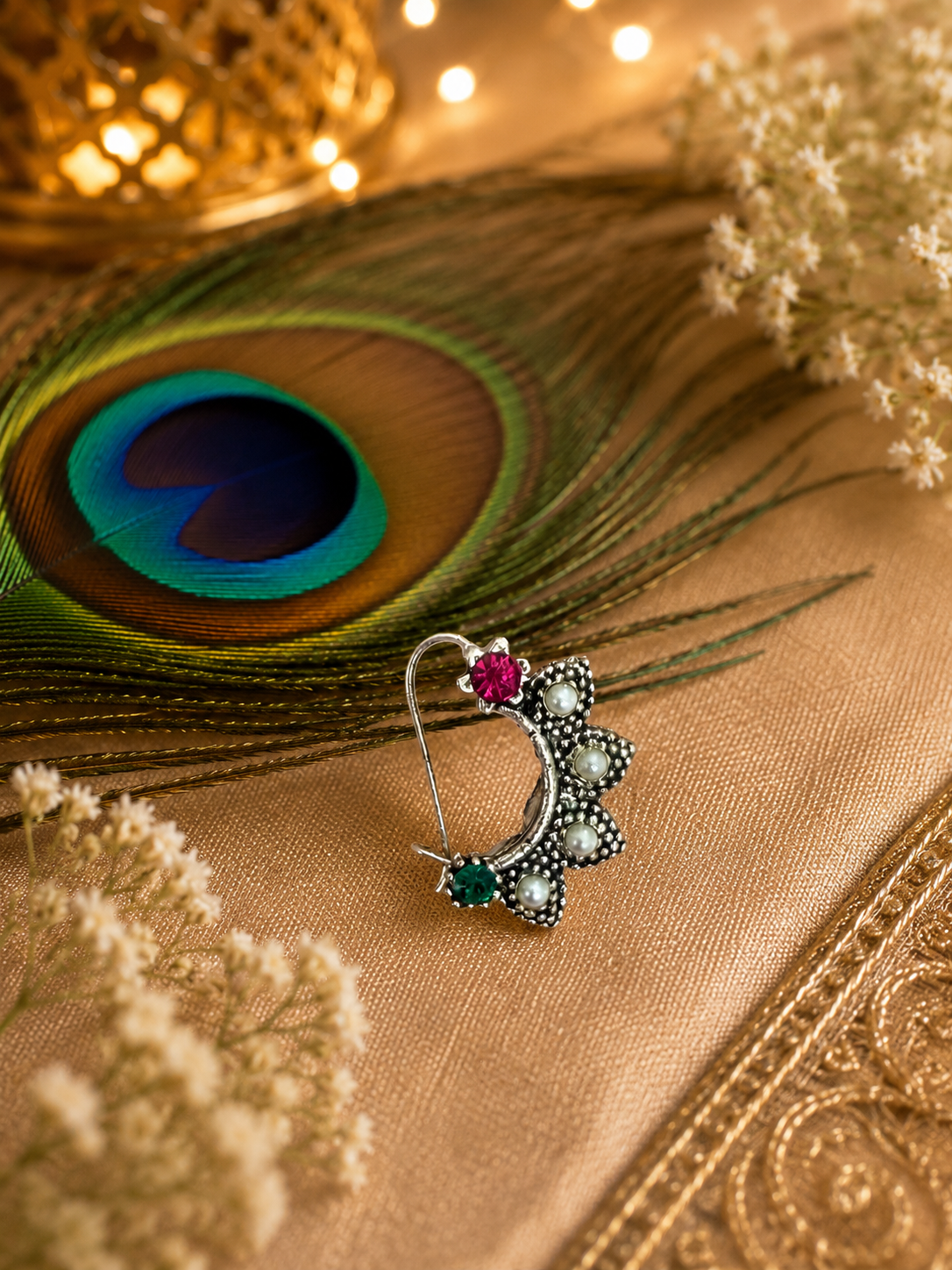 Traditional Maharashtrian Oxidised Nath