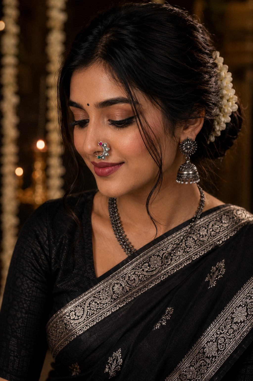 Traditional Maharashtrian Oxidised Nath