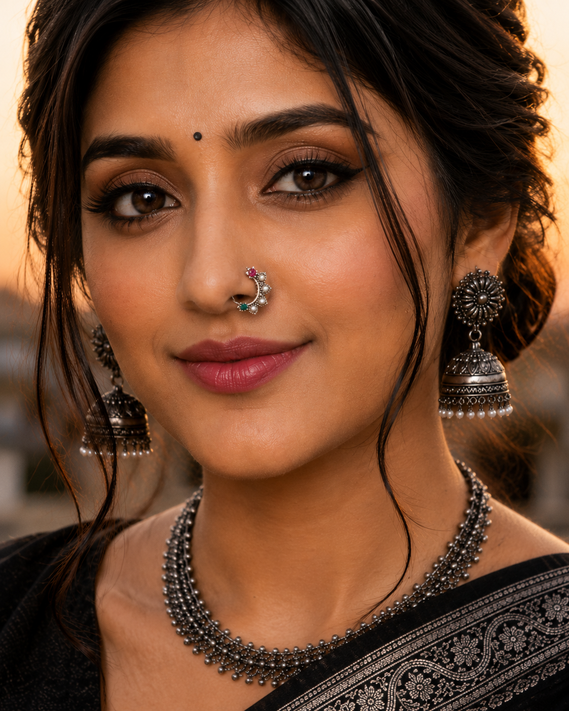 Traditional Maharashtrian Oxidised Nath