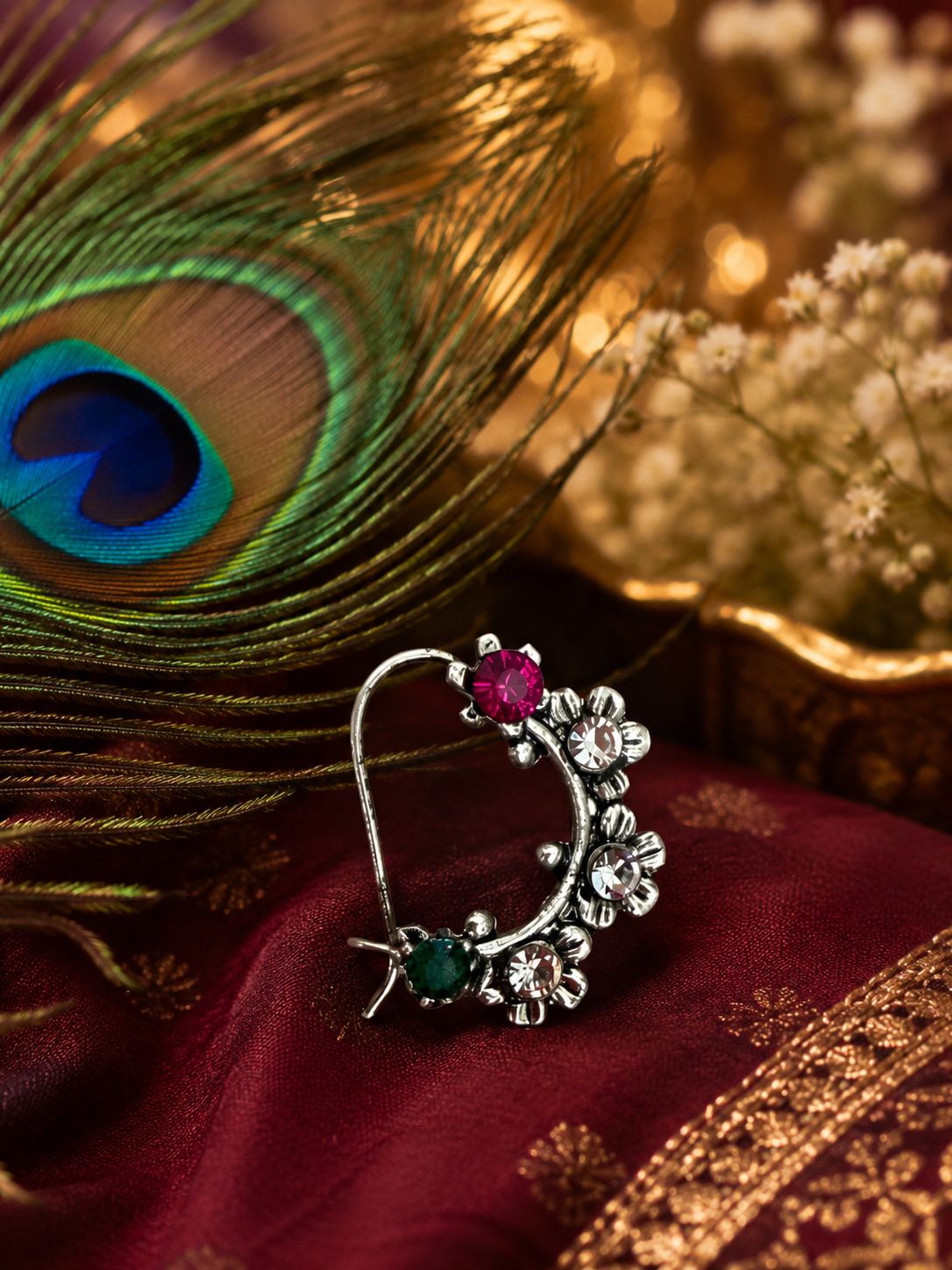 Traditional Maharashtrian Oxidised Nath