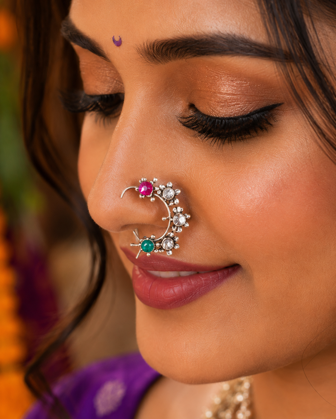 Traditional Maharashtrian Oxidised Nath
