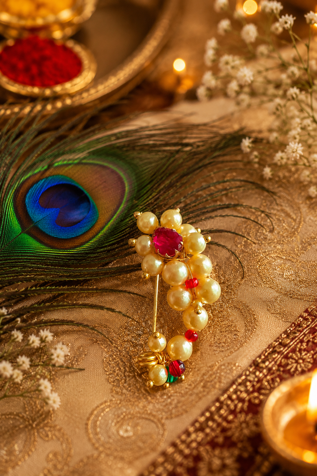 Pearl Maharashtrian Clip-on Nath