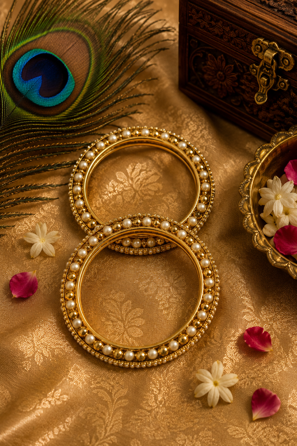 Pearl Gold Traditional Bangles