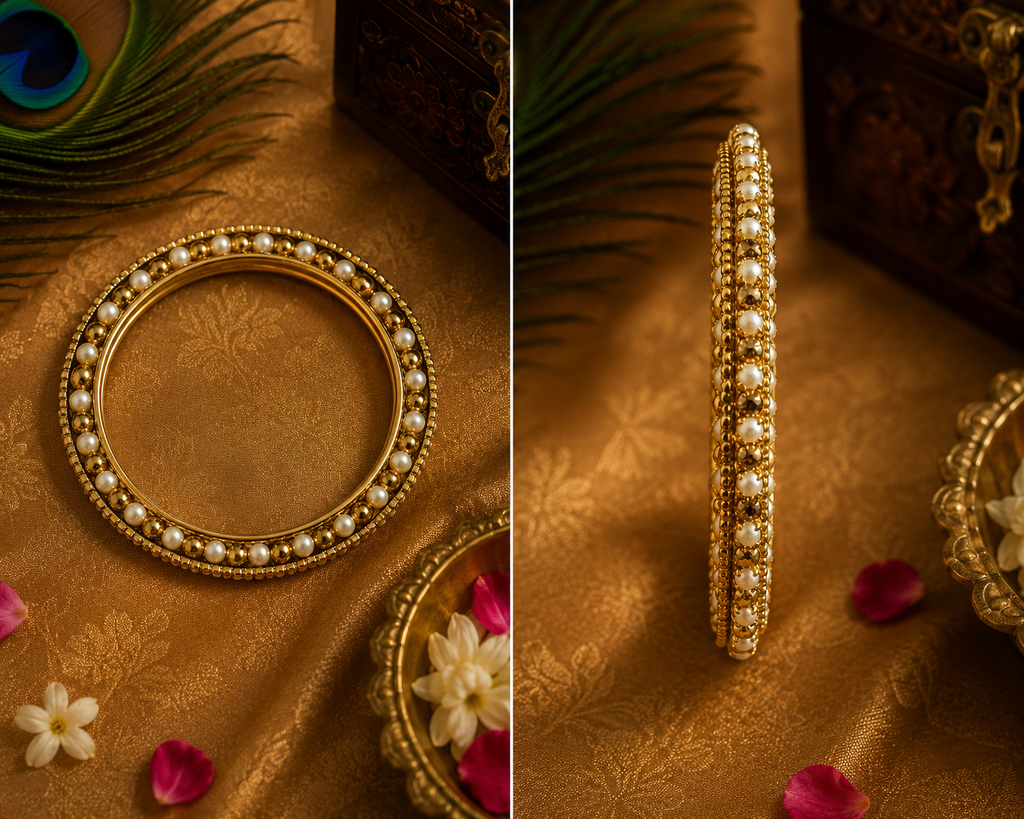 Pearl Gold Traditional Bangles