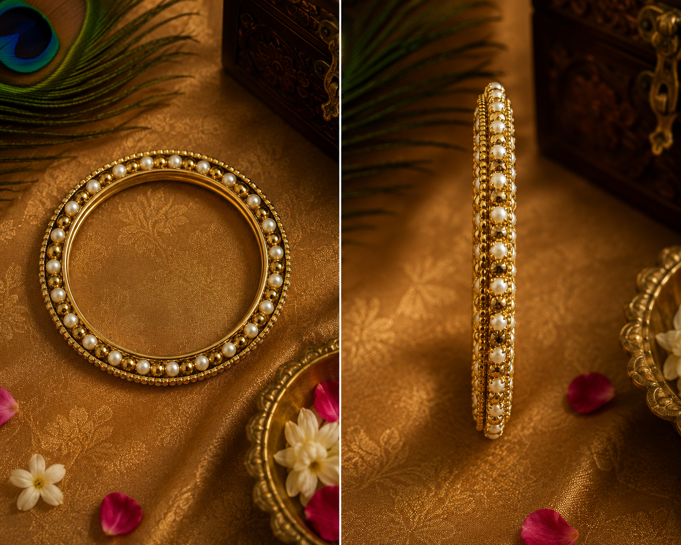 Pearl Gold Traditional Bangles