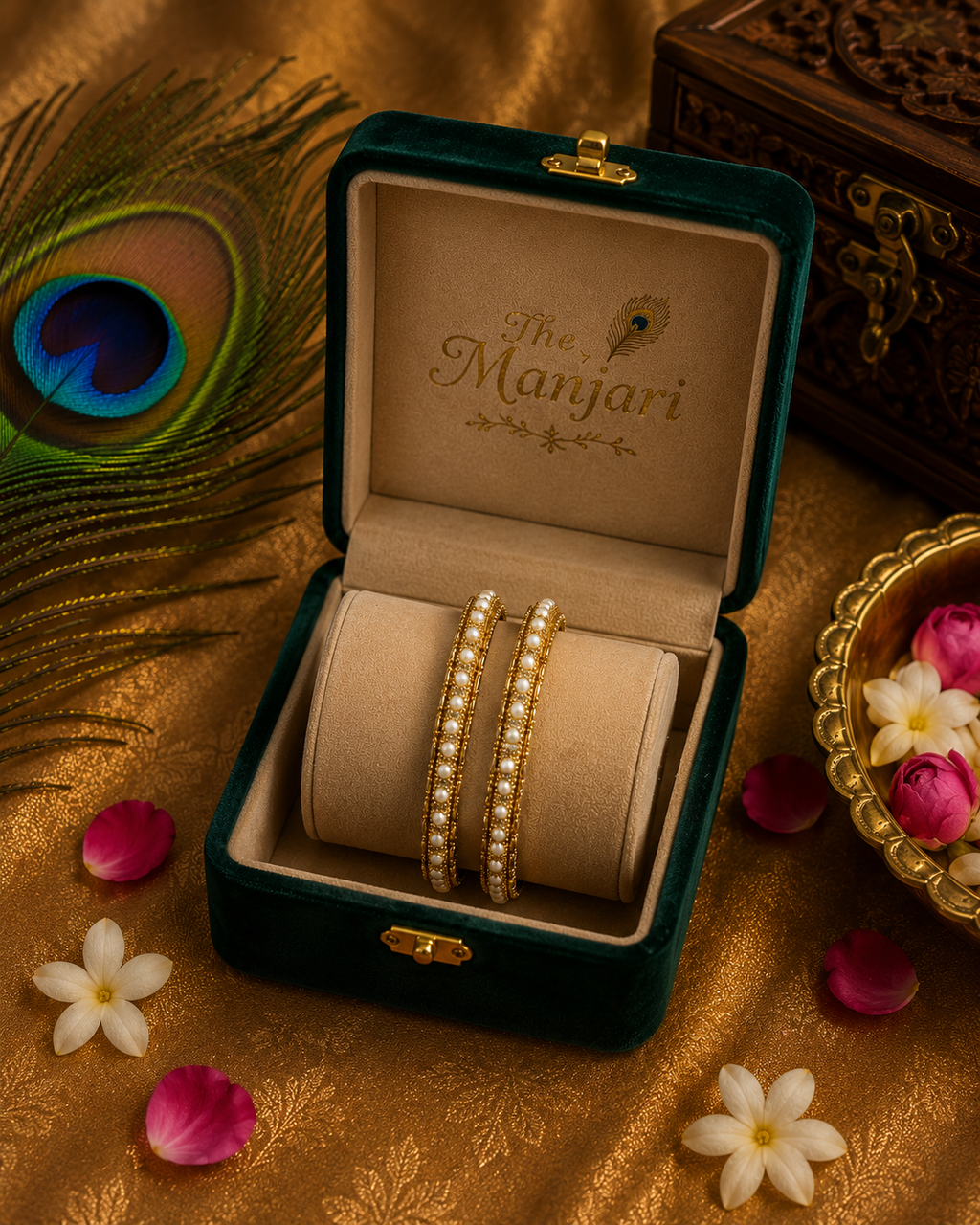 Pearl Gold Traditional Bangles