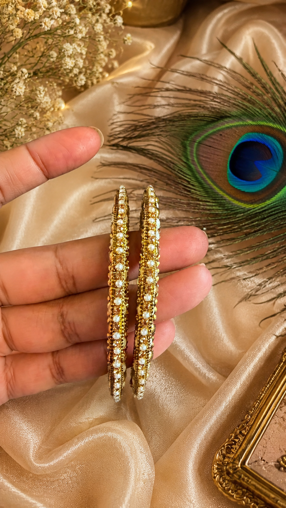 Pearl Gold Traditional Bangles