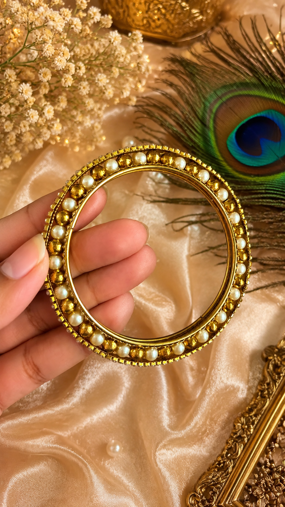 Pearl Gold Traditional Bangles
