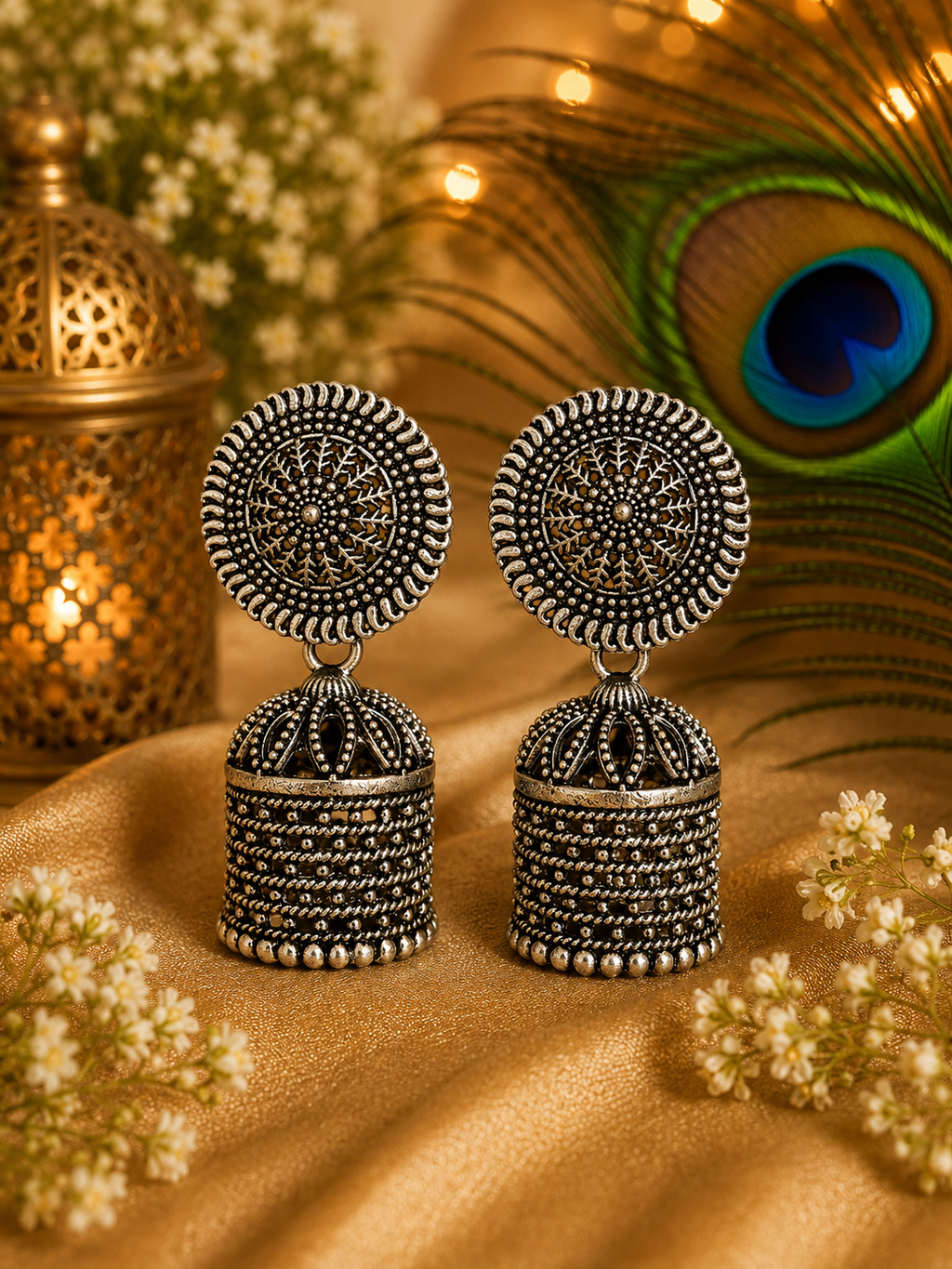 Navratri & Festive Oxidised Jhumka Earrings | Traditional Indian Jewellery
