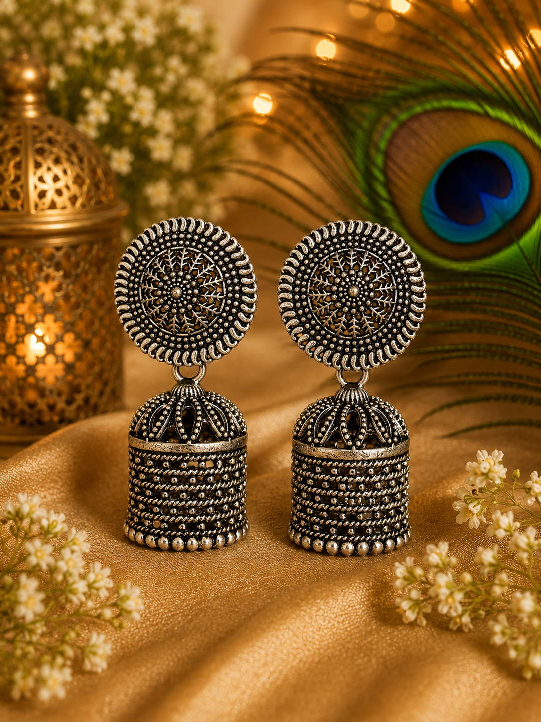 Navratri & Festive Oxidised Jhumka Earrings | Traditional Indian Jewellery
