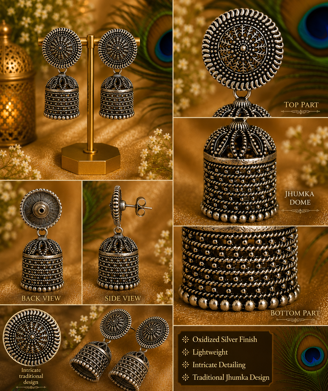 Navratri & Festive Oxidised Jhumka Earrings | Traditional Indian Jewellery