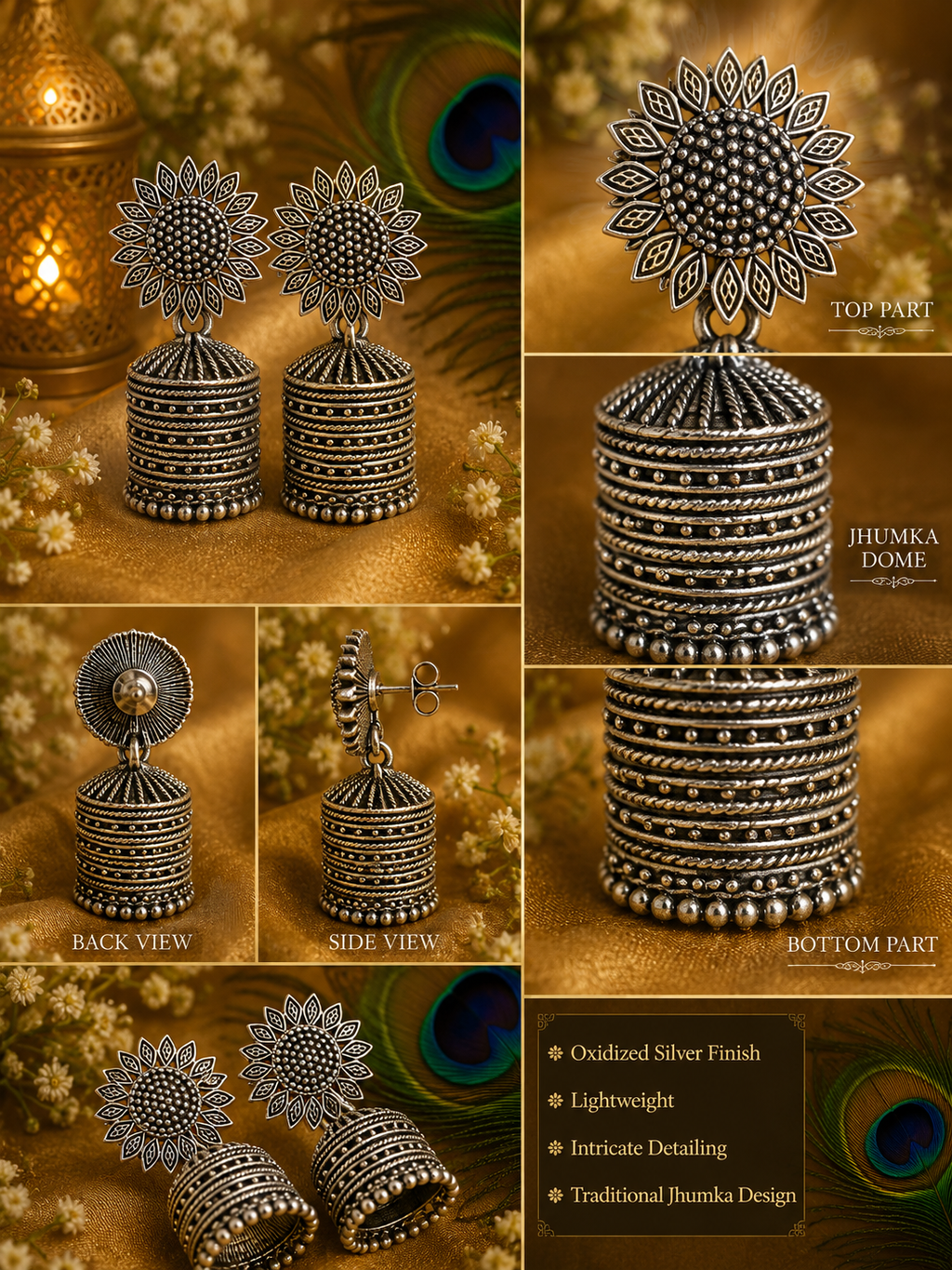 Navratri & Festive Oxidised Jhumka Earrings | Traditional Indian Jewellery