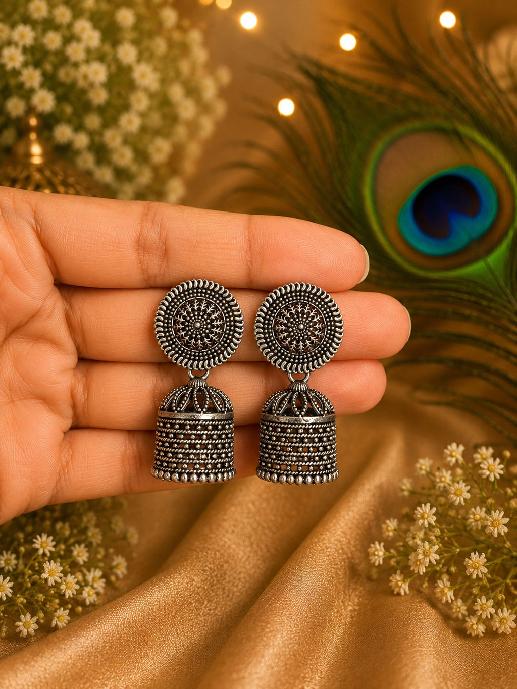 Navratri & Festive Oxidised Jhumka Earrings | Traditional Indian Jewellery