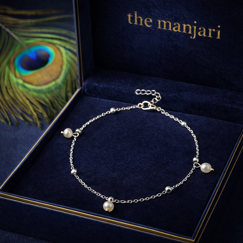 Gold & Silver Pearl Anklet