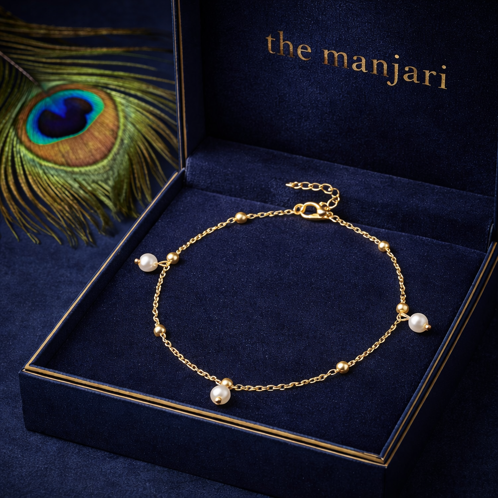 Gold & Silver Pearl Anklet