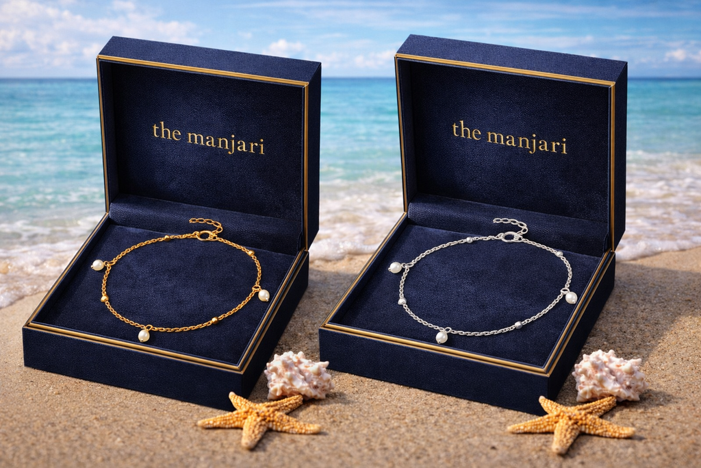 Gold & Silver Pearl Anklet