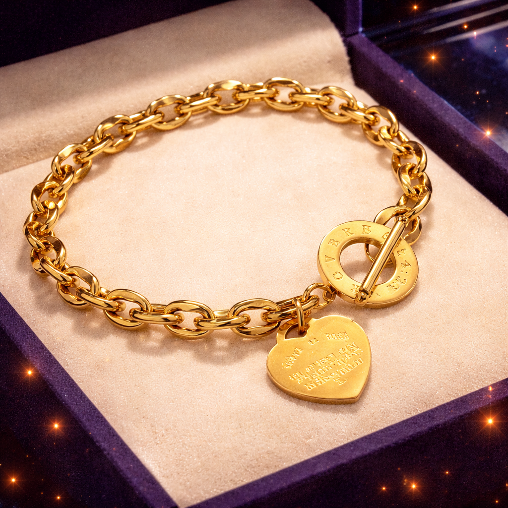 Heart Charm Chain Bracelet