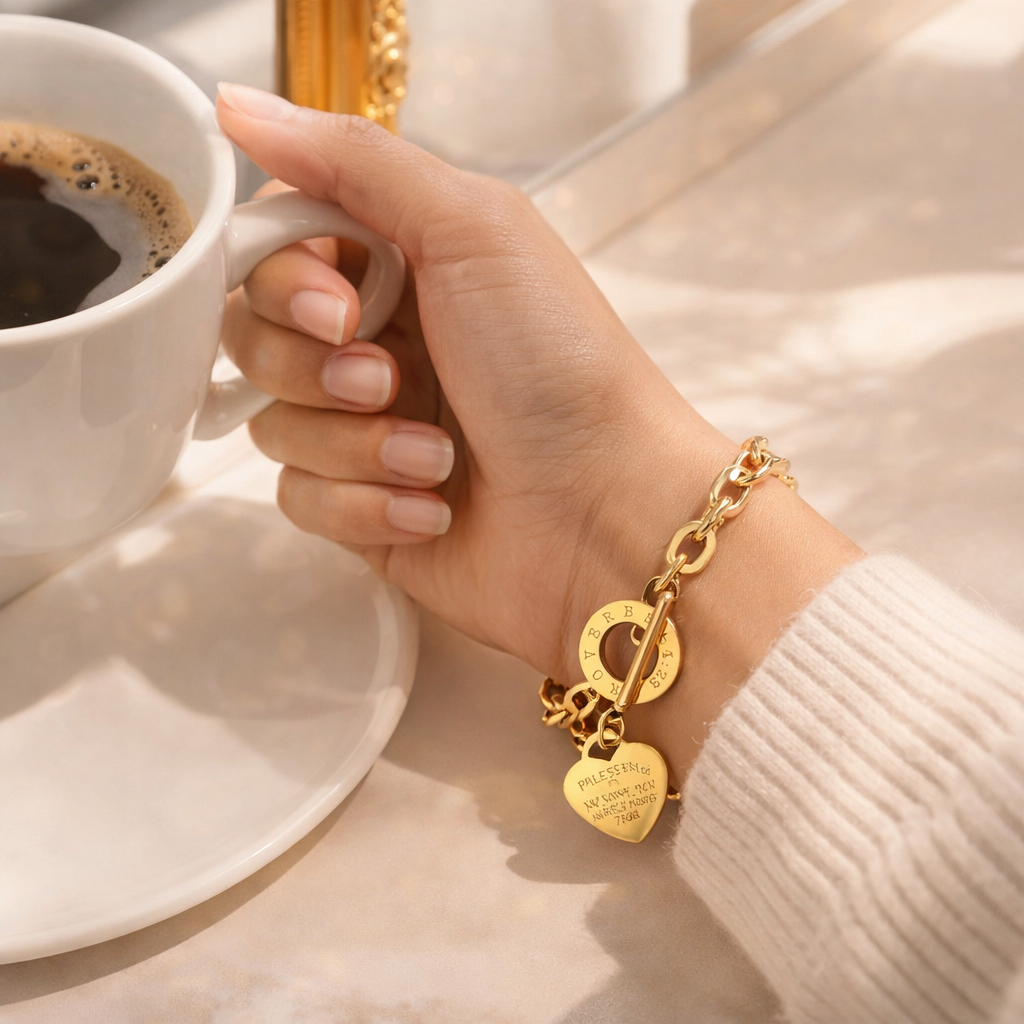 Heart Charm Chain Bracelet