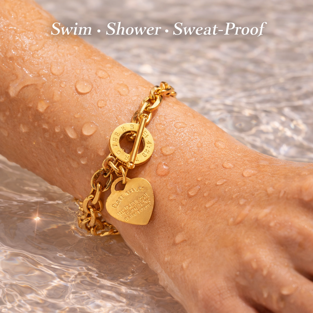 Heart Charm Chain Bracelet