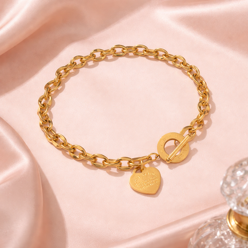 Heart Charm Chain Bracelet