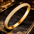 Gold CZ Bangle Bracelet