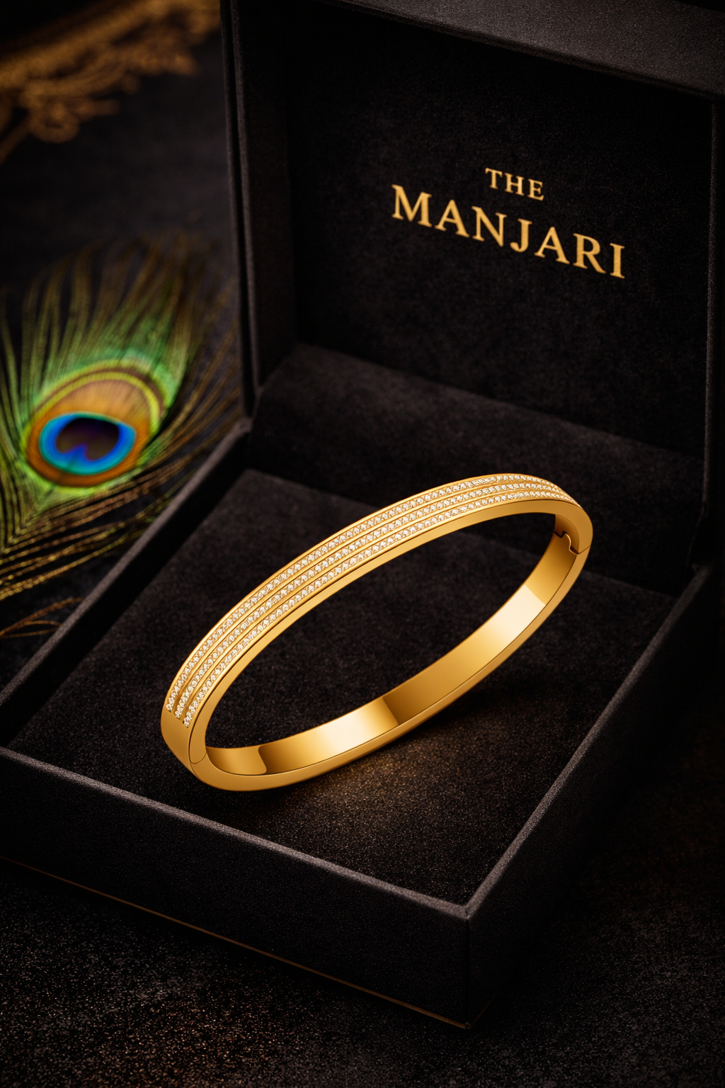 Gold CZ Bangle Bracelet